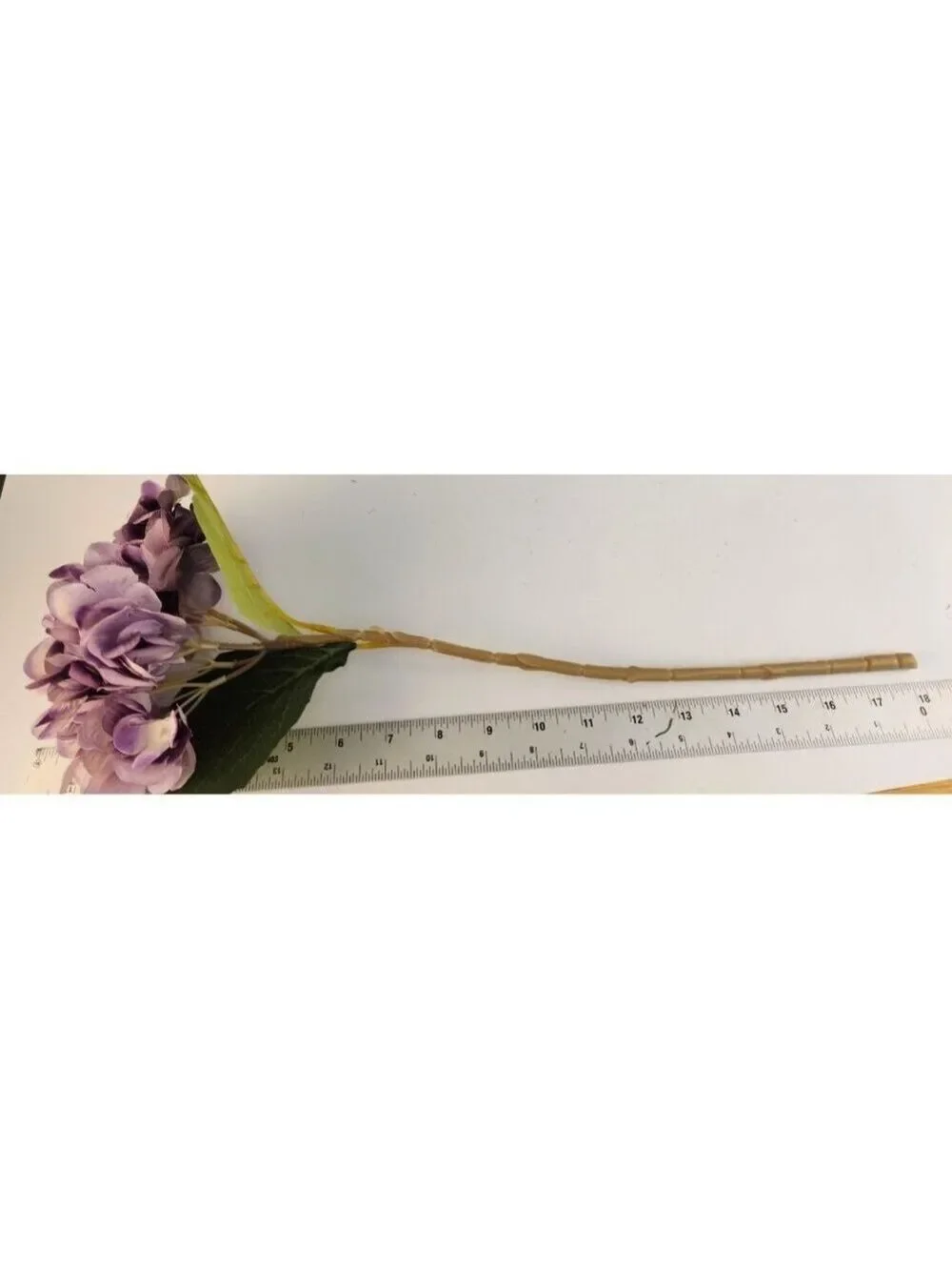 Lavender Purple Faux Hydrangea Stem 18 Inch Wedding Artificial Flower Large Bloo